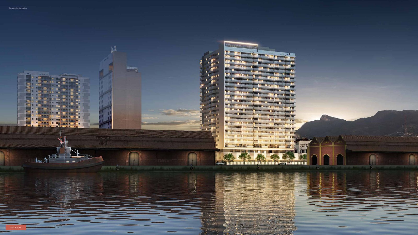 Baía Residences, perspectiva ilustrativa do empreendimento na Região do Porto Maravilha