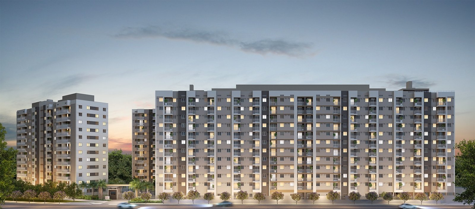 Residencial Cartola 2, perspectiva ilustrativa do empreendimento em Zona Norte