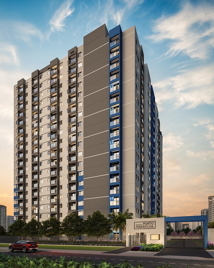 Residencial Porto Maravilha, perspectiva ilustrativa do empreendimento na Região do Porto Maravilha